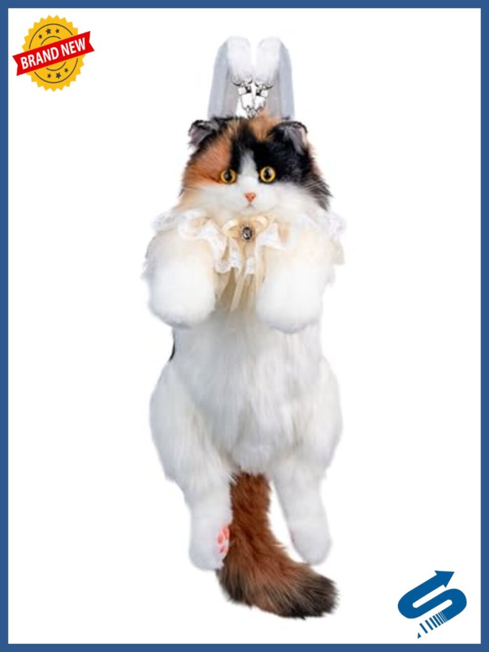 Handcrafted Cat Shaped Plush Backpack with Adjustable Straps